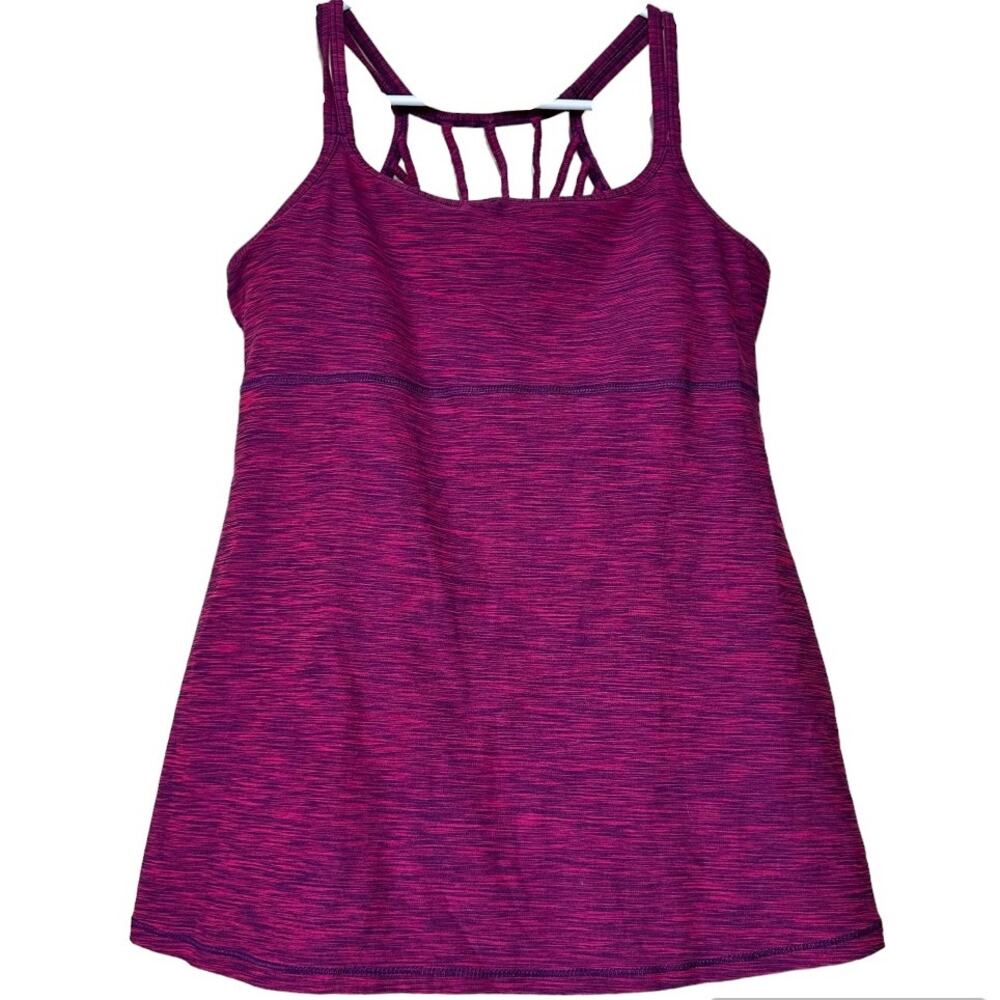 Prana Delicate Tank Top Sleeveless Square Neck Racerback Athletic Purple XS - Picture 2 of 5